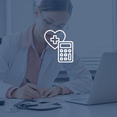 Doctor at a laptop working with Sage Intacct ERP software for HIPAA compliant accounting