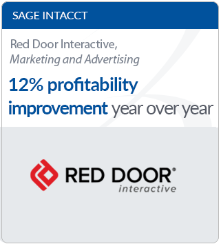 Sage Intacct ERP software marketing and advertising customer testimonial image, Red Door Interactive