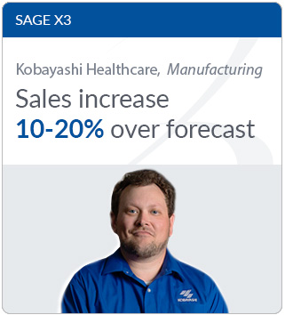 Sage X3 ERP manufacturing customer testimonial image of man in blue polo shirt smiling