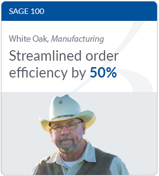 Sage 100 ERP manufacturing customer testimonial image of man in cowboy hat, button down and vest